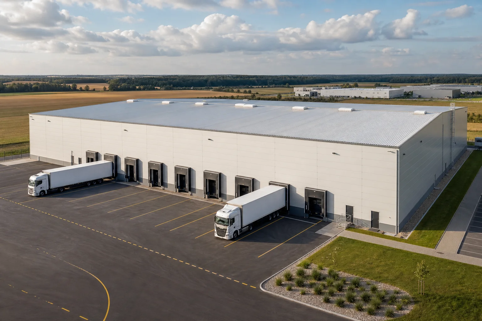 Hala magazynowa 8000 m² — ściany insPIRe® U + dach insPIRe® D