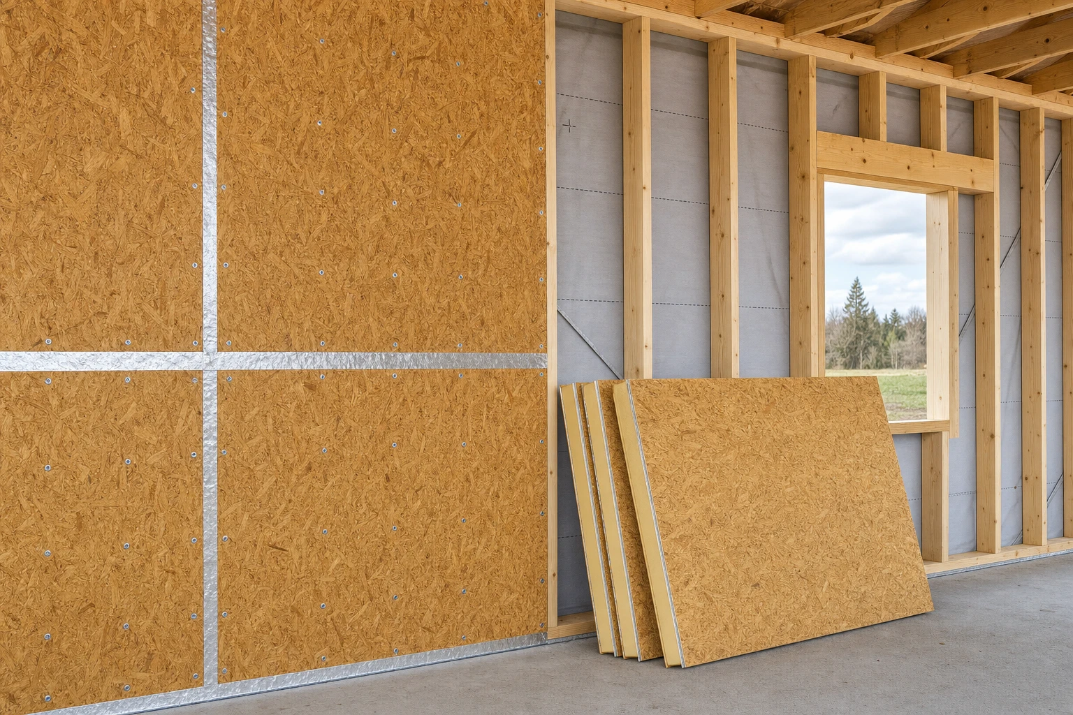 Ściana szkieletowa — termPIR® OSB-AL-OSB
